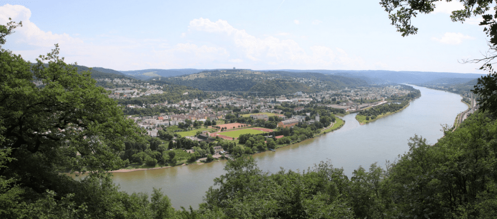 Lage von Koblenz - Lahnsteig - Blick auf Lahnstein