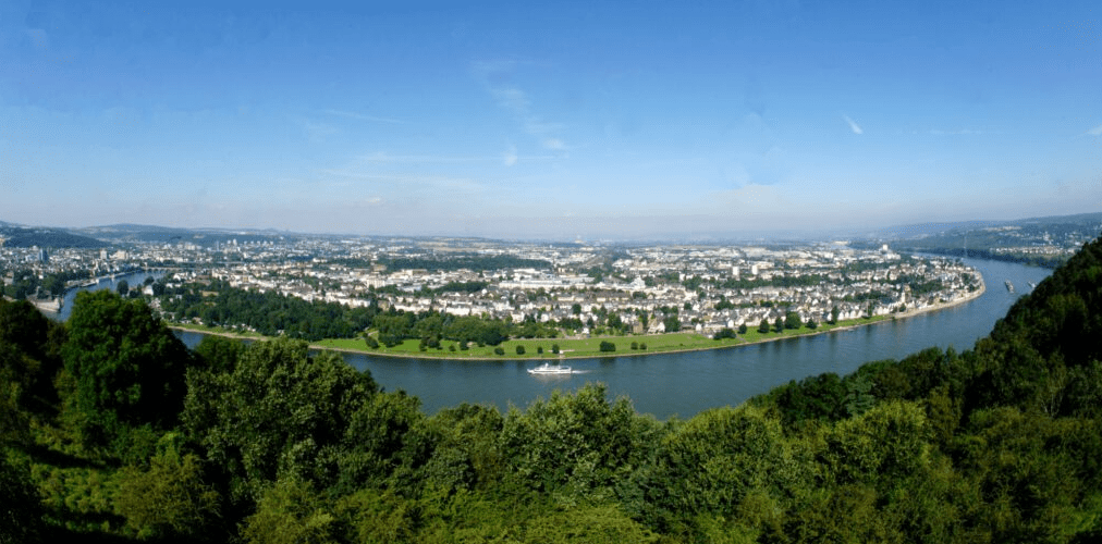 Lage von Koblenz - Panoramablick Koblenz